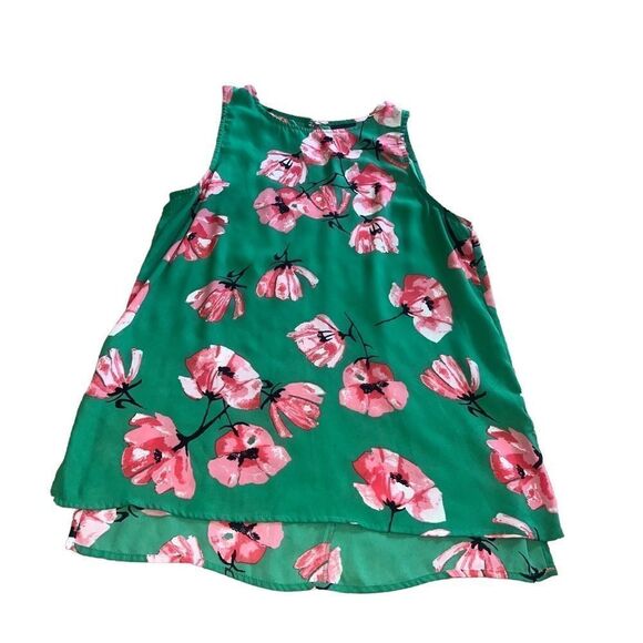Who What Wear Dressy Green Floral Tank Top. Size Medium. Great Condition! - Picture 1 of 10